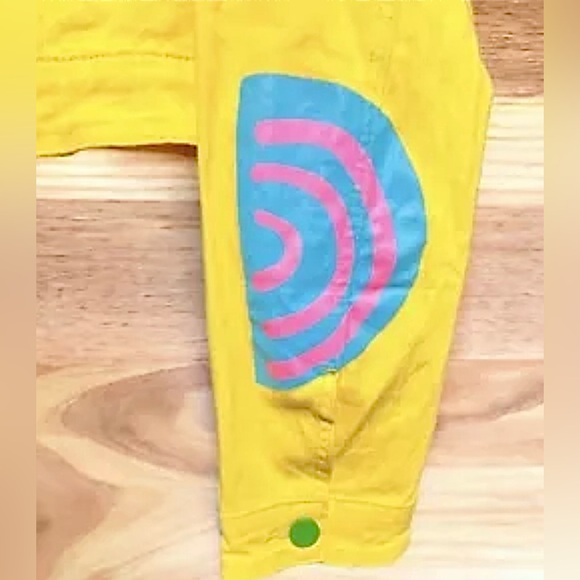 Size Large…….Special Yellow Artie Painted Colorful Jacket.  New…..Zig Zag - Picture 5 of 8